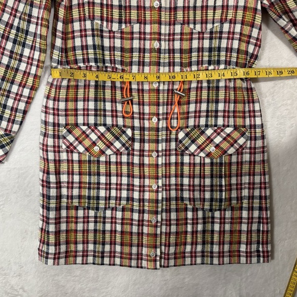 NEW Veronica Beard Red Plaid Mini Shirt Dress Size 2 Tartan Tunic Utility Fall - Picture 13 of 16